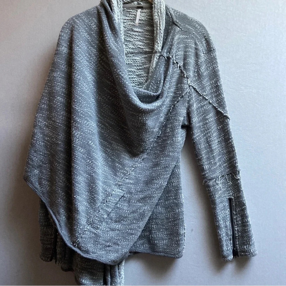 Free People In The Loop Waterfall Cardigan tweed Waterfall Cardigan Size S - Picture 2 of 12